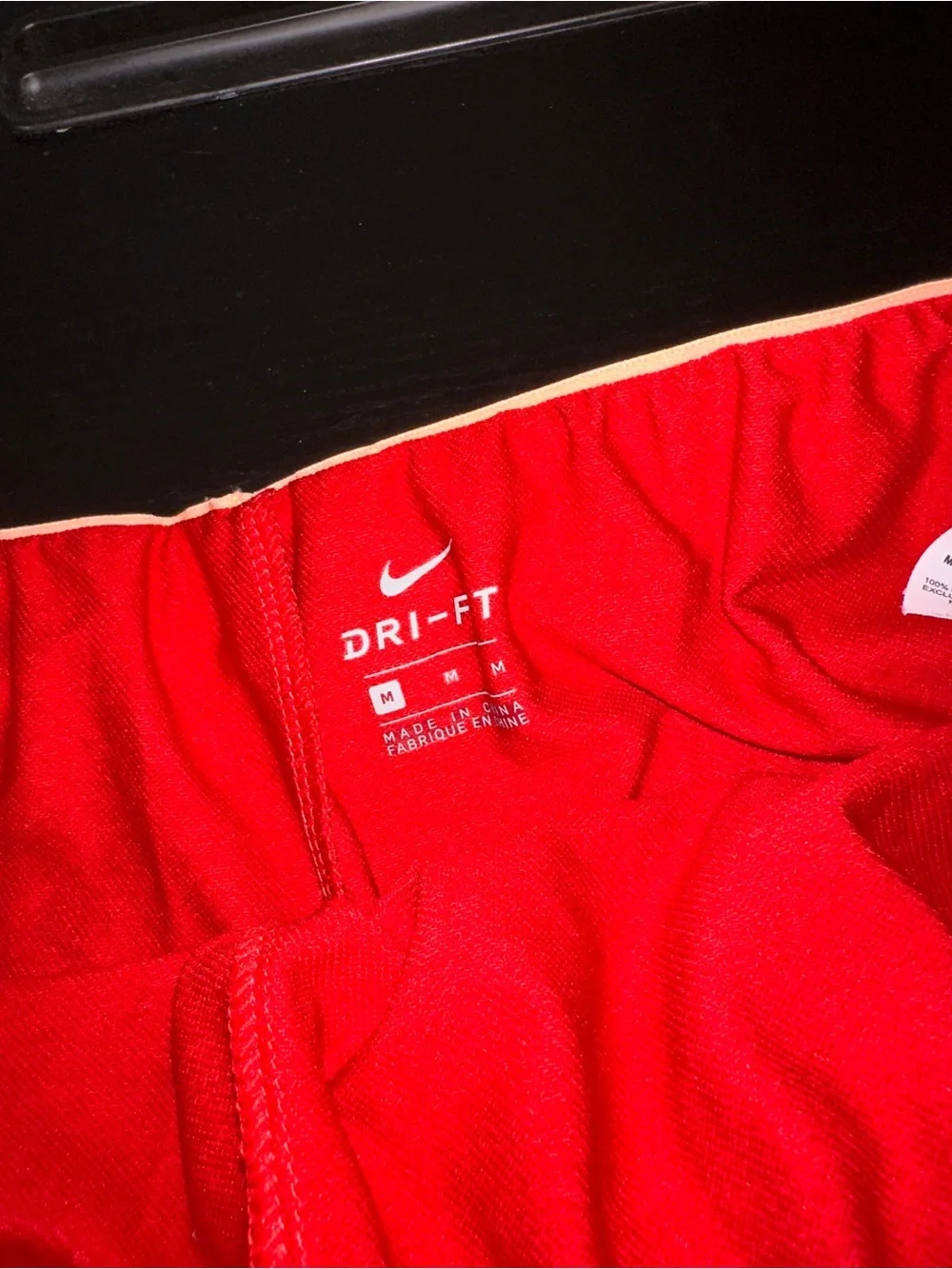 Nike Dri Fit Size Medium Women's Red Logo Elastic-Waist Shorts